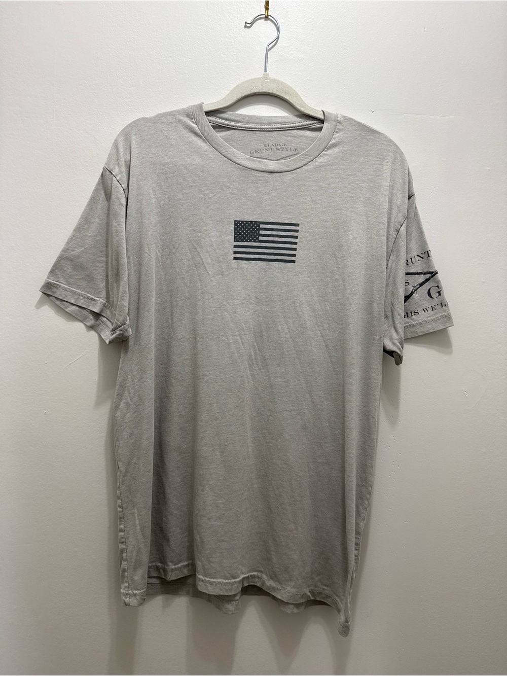GRUNT STYLE FREEDOM FLAG T-SHIRT - DARK HEATHER GRAY XL